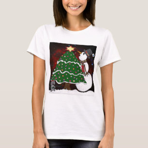 T-shirt Arbre de Noël Snowman Surprise Art Imprimer