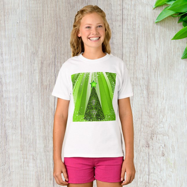 T-shirt Arbre de Noël vert moderne avec étoile (Créateur téléchargé)