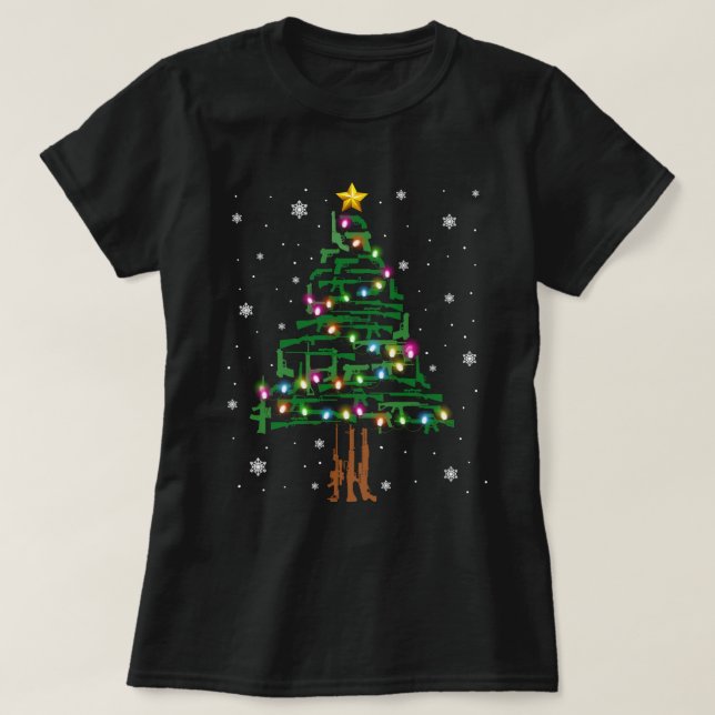 T-shirt Arbre de Noël Xmas Patriotique 2ème Amendement (Design devant)