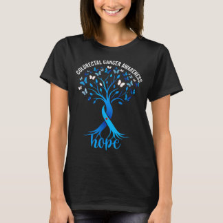 T-shirt Arbre de ruban bleu de sensibilisation au cancer c
