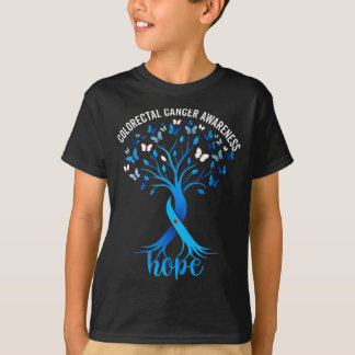 T-shirt Arbre de ruban bleu de sensibilisation au cancer c