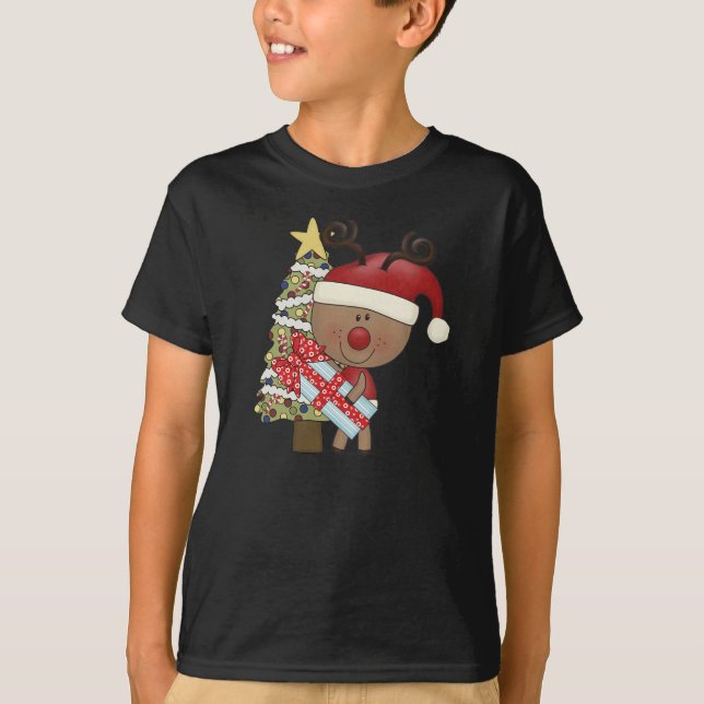 T-shirt Arbre de vacances de renne de Rudy (Devant)