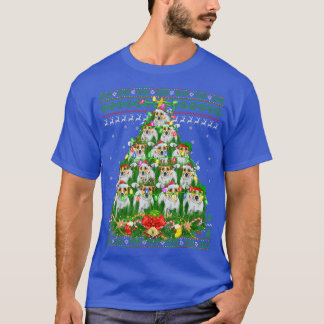 T-shirt Arbre d'éclairage de Noël Père Noël Jack Russell T