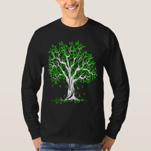 T-shirt Arbre Des Femmes Ruban Vert De La Vie Santé Mental