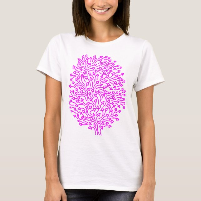 T-shirt Arbre des flèches - Magenta sur la lumière (Devant)