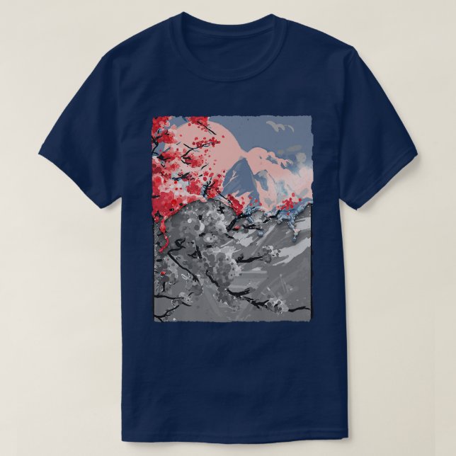 T-shirt Arbre en fleurs de cerisier Sakura (Design devant)