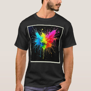 T-shirt Arbre en poudre arc-en-ciel