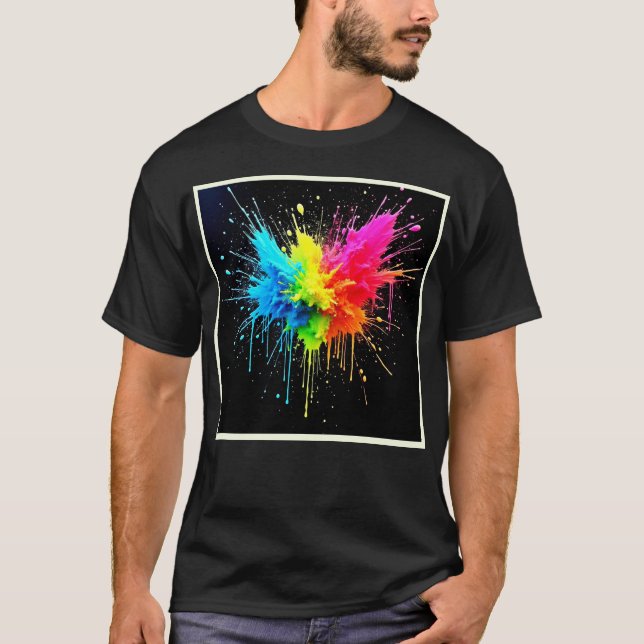 T-shirt Arbre en poudre arc-en-ciel (Devant)
