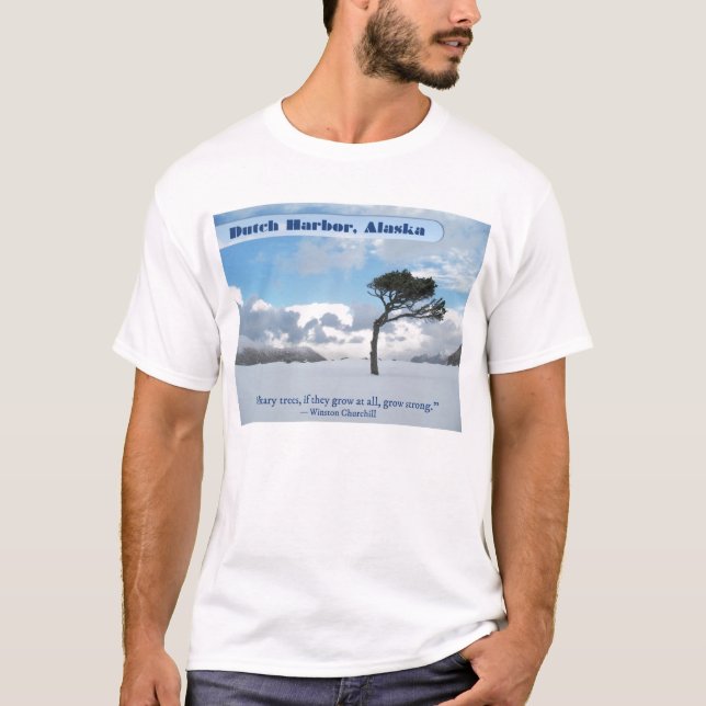 T-shirt Arbre isolé, port néerlandais, Alaska (Devant)