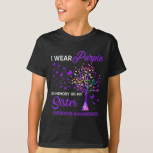 T-shirt Arbre Je Porte Violet Mémoire De Soeur Surdose Con