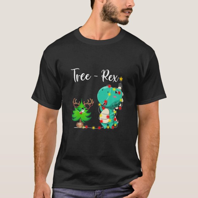 T-shirt Arbre Rex Funny Pyjamas Hommes Garçons Lumières de (Devant)
