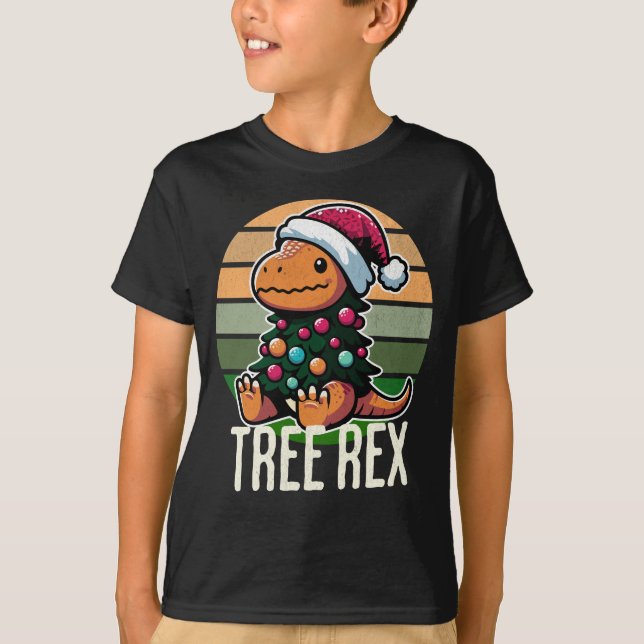 T-shirt Arbre Rex - Joli Dinosaure de dessin animé dans le (Devant)
