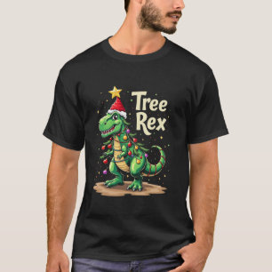 T-shirt Arbre Rex T Rex Lumières de Noël Ornements