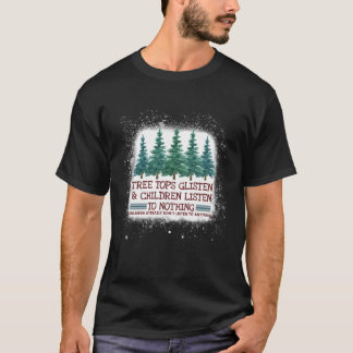 T-shirt Arbre Tops Gécoute Et Enfants Écouter Bleu