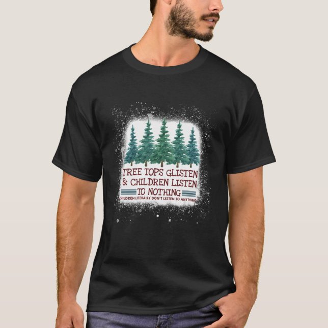 T-shirt Arbre Tops Gécoute Et Enfants Écouter Bleu (Devant)