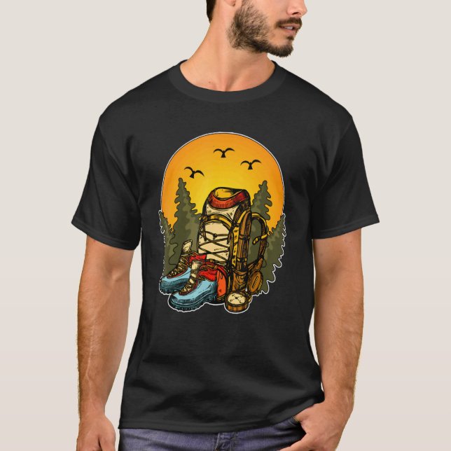 T-shirt Arbres en plein air Randonnée sac à dos Bottes de  (Devant)
