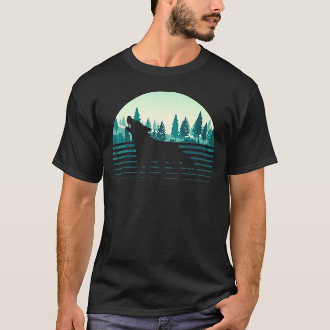 T-shirt Arbres forestiers rétro Nature Animaux sauvages (Devant)