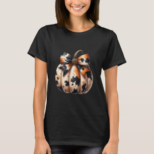 T-shirt Arc Coquet Citrouille Saison Automne Feuilles Mort