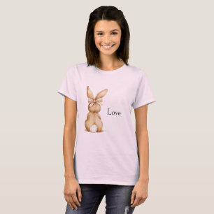 T-shirt Arc de lapin rose queue blanche