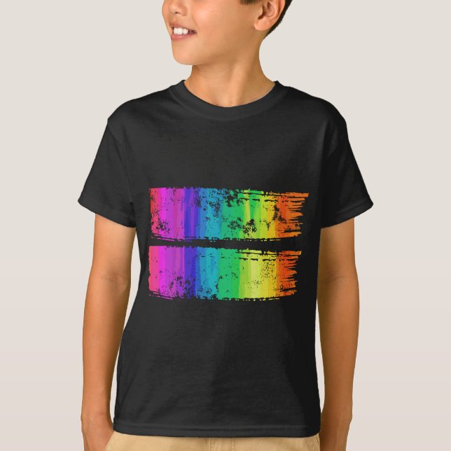 T-shirt Arc en arc-en-ciel égalité pinceau égalité signe f (Devant)
