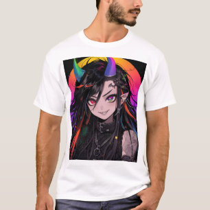 T-shirt Arc en arc-en-ciel Goth Punk Anime Girl