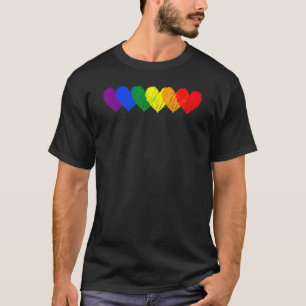 T-shirt Arc en ciel Coeurs Drapeau Aimer Lgbt Gay Lesbian 