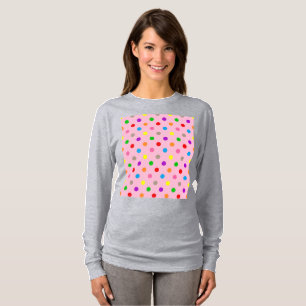 T-shirt Arc-en-ciel Coloré Points Pink 