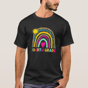 T-shirt Arc-en-ciel de 4e année de retour à l'école squat