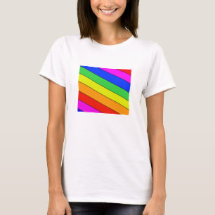 T-shirt Arc-en-ciel de bandes diagonales de couleur primai