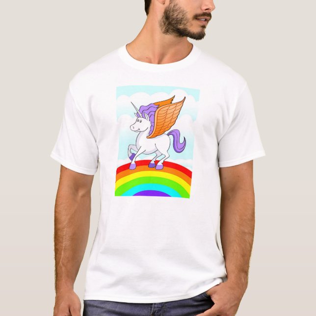 T-shirt arc-en-ciel de licorne (Devant)