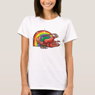 T-shirt Arc-en-ciel des années 1980 avec cancer Crabe