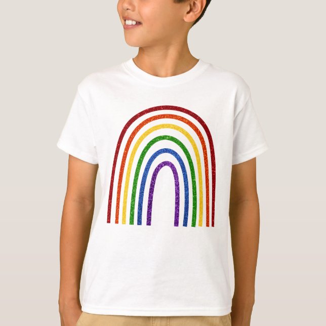 T-shirt arc-en-ciel dessiné à la main par Parties  (Devant)