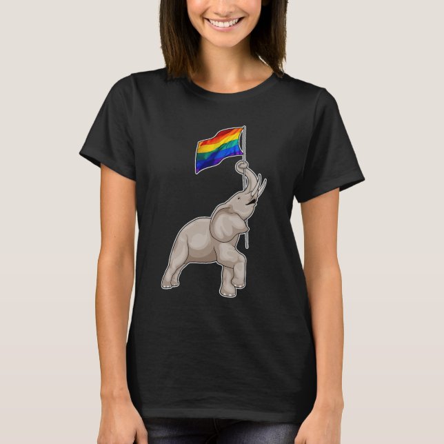 T-shirt Arc-en-ciel éléphant (Devant)