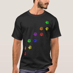 T-shirt Arc-en-ciel Empreintes de pattes Gay pride animal 