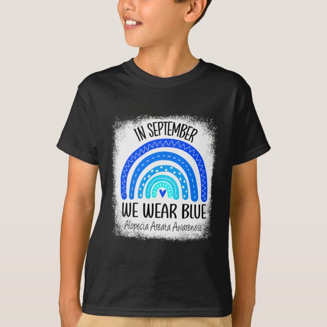 T-shirt Arc En Ciel En Septembre Nous Portons Bleu Alopeci (Devant)
