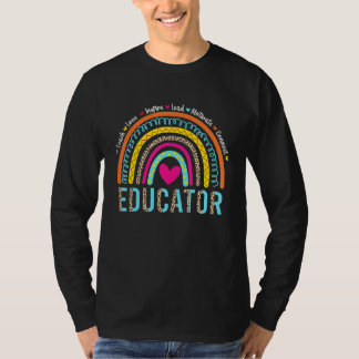 T-shirt Arc-en-ciel Enseigner Amour Inspirer Éducateur Ren