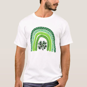 T-shirt Arc En Ciel Et Shamrock Clover Joyeux Saint-Patric