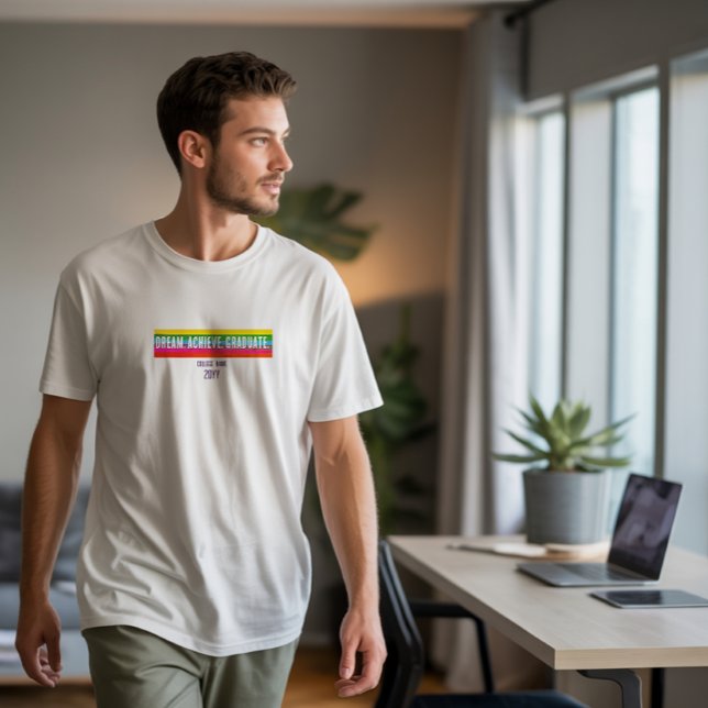 T-shirt Arc-en-ciel Inspirationnel Rêve Réussir Diplômé (Créateur téléchargé)