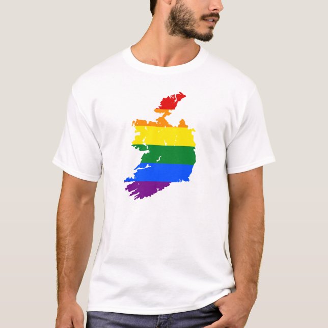 T-SHIRT ARC-EN-CIEL IRLANDE. PERSONNALISABLE : AJOUTEZ (Devant)