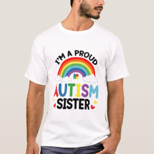 T-shirt Arc-en-ciel Je suis une sœur autiste fière Sensibi