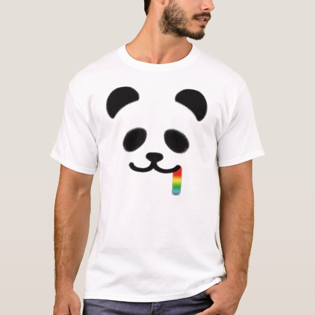 T-shirt Arc-en-ciel juteux de panda (Devant)