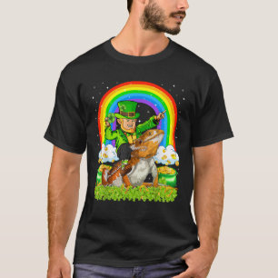 T-shirt Arc-en-ciel Leprechaun équitation Dragon barbu St 