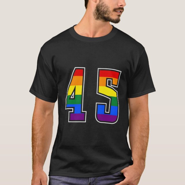 T-shirt Arc-en-ciel Numéro 45 Équipe Junior Numéroté Unifo (Devant)