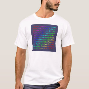T-shirt Arc-en-ciel Om Mani Padme Hum sur fond violet