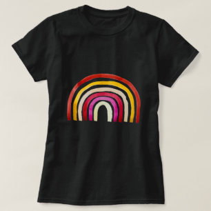 T-shirt Arc-en-ciel rétro jolie aquarelle
