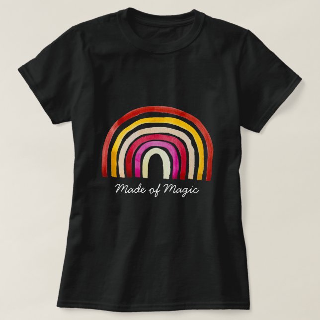 T-shirt Arc-en-ciel rétro jolie aquarelle (Design devant)