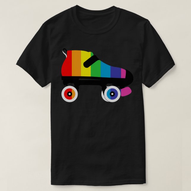 T-shirt Arc-en-ciel Roller Derby Skate Stripes (Design devant)