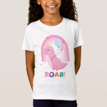 T-shirt arc-en-ciel rose Dino
