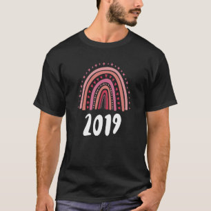 T-shirt Arc-En-Ciel Rouge Année De Naissance 2019 Annivers