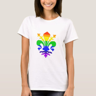 T-shirt Arc-en-ciel stylisé Fleur de Lis